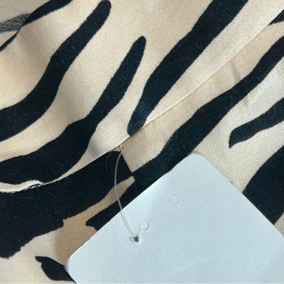 Zara cream black tiger animal print satin effect pyjama pants back slit NWT - Picture 7 of 14
